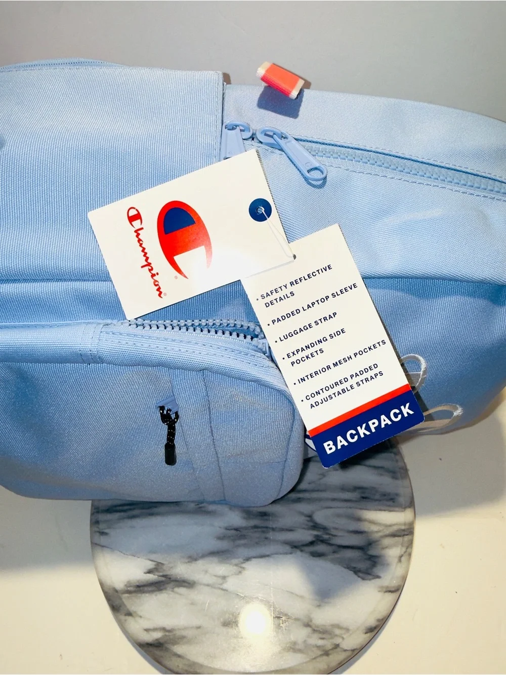 Champion Estate Backpack - Light Blue/Coral Pink XL Laptop Sleeve 17in.